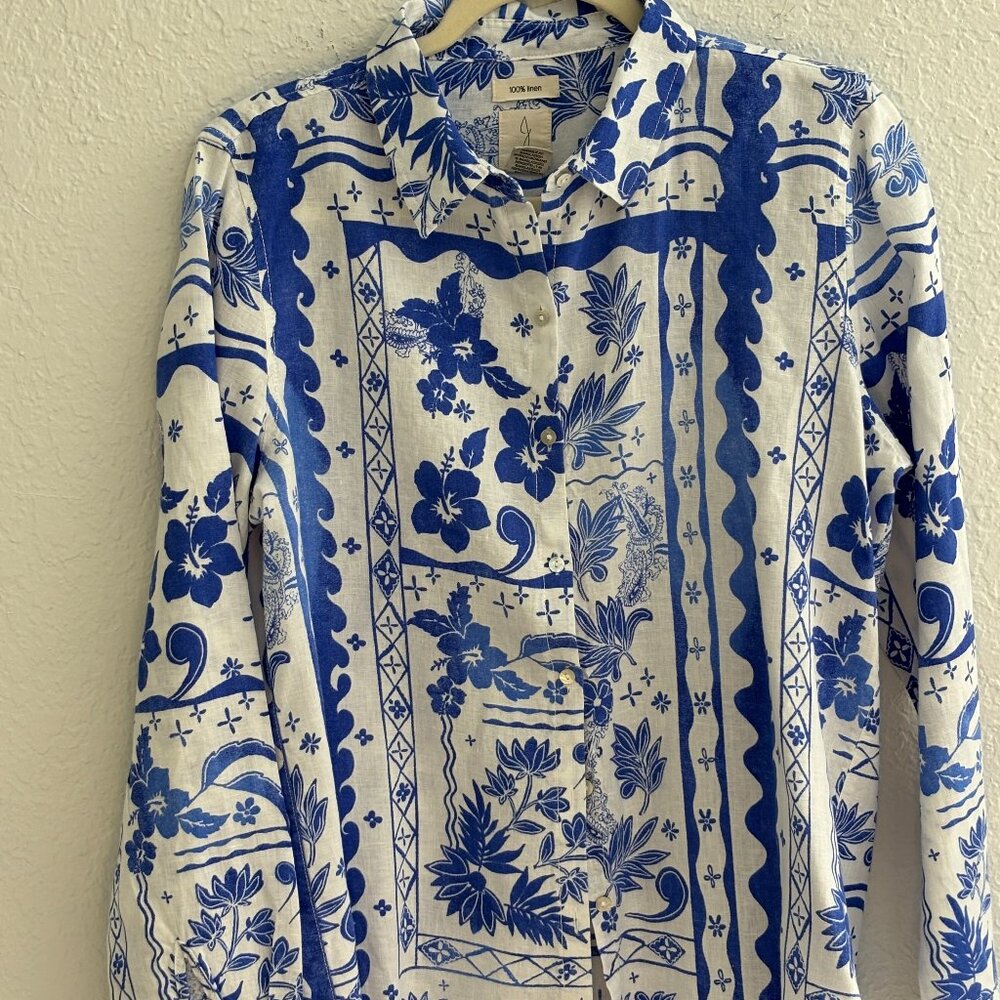 JOIE Linen LS Shirt Size L